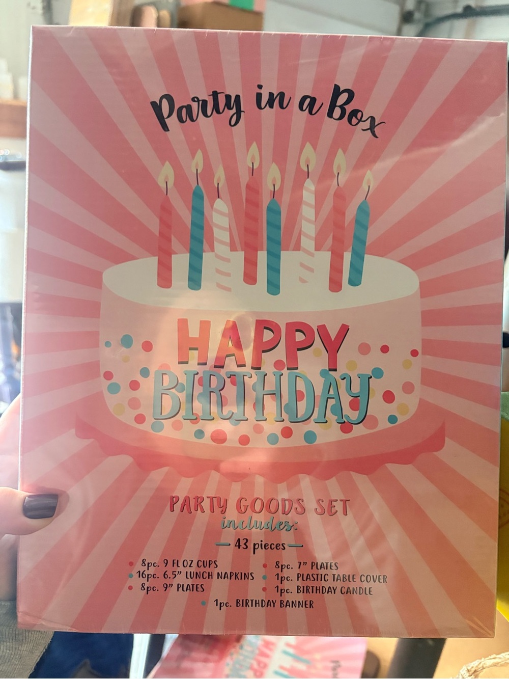 Happy Birthday Pink Party Goods Set 43 pc